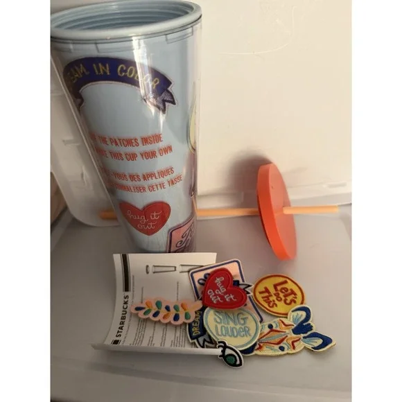 Starbucks Dream In Color Patches Stickers DIY Cold Cup Tumbler 24 oz New - Picture 1 of 7